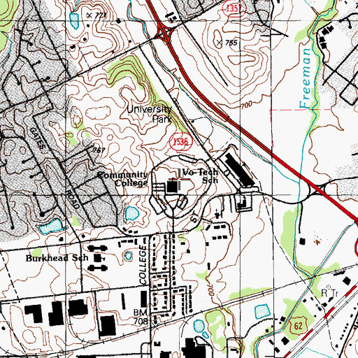 Topographic Map of Elizabethtown Community College, KY