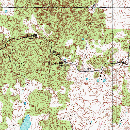 Topographic Map of Olive Hill Church, KY