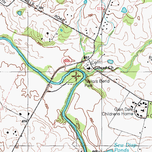 Topographic Map of Taylors Bend Park, KY
