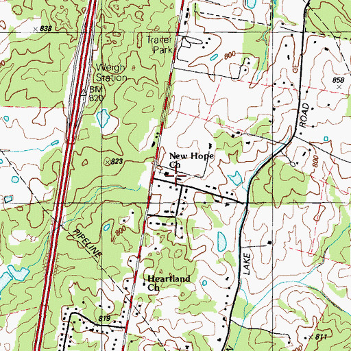 Topographic Map of New Hope Baptist Church, KY