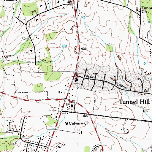 Topographic Map of Church of Jesus Christ, KY
