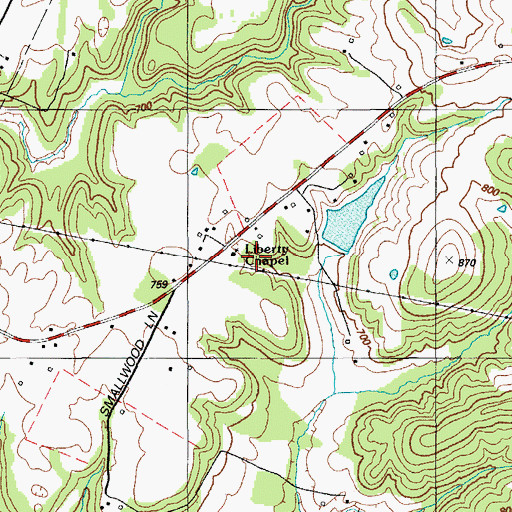 Topographic Map of Liberty Chapel, KY