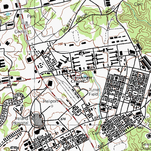 Topographic Map of Eisenhower Chapel, KY
