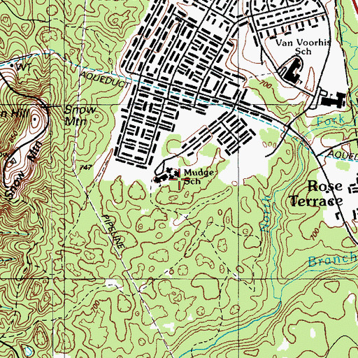 Topographic Map of Mudge School, KY