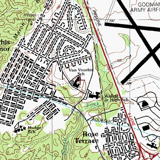Topographic Map of VanVoorhis School, KY