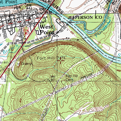 Topographic Map of Fort Hill City Park, KY