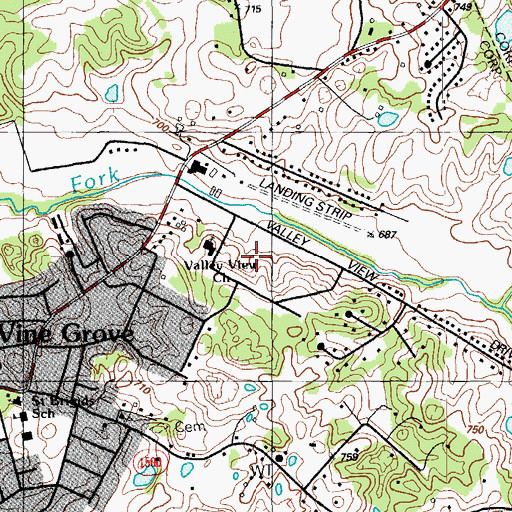 Topographic Map of Valley View Church, KY