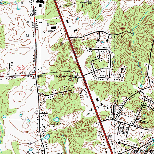 Topographic Map of Koinonia Church, KY
