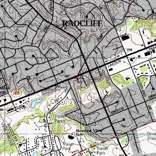 Topographic Map of New Hope Church, KY