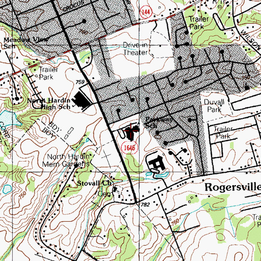Topographic Map of Parkway School, KY