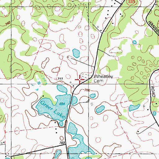 Topographic Map of Wheatley Cemetery, KY