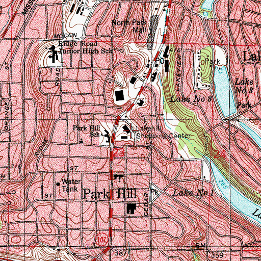 Topographic Map of Lakehill Shopping Center, AR