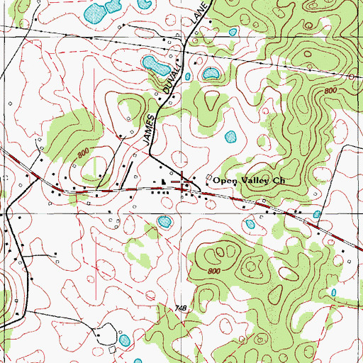 Topographic Map of Open Valley Church, KY