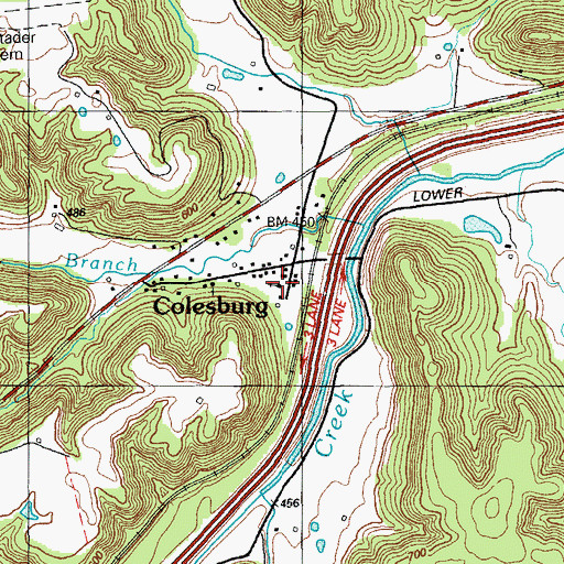 Topographic Map of Saint Clare Church, KY