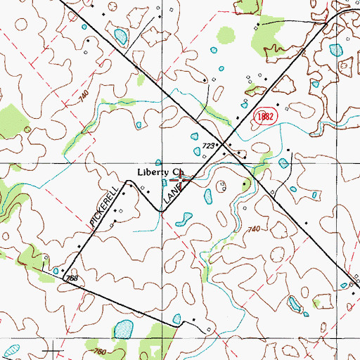 Topographic Map of Liberty Church, KY