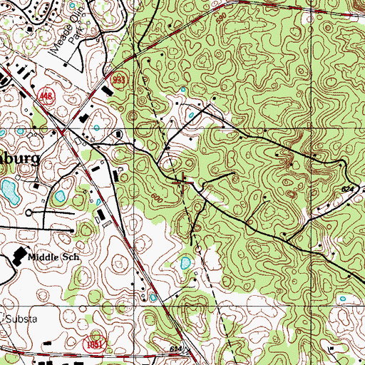 Topographic Map of Meade Olin Park, KY