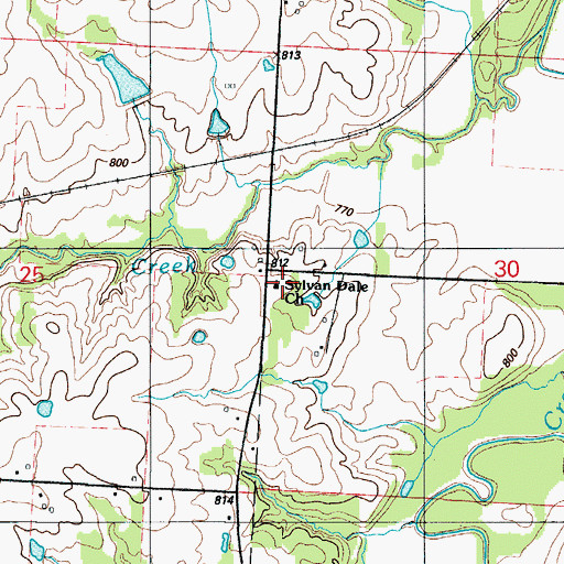 Topographic Map of Sylvan Dale Baptist Church, MO
