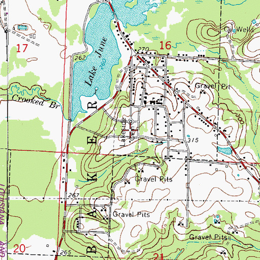 Topographic Map of Lakeside Cemetery, AR