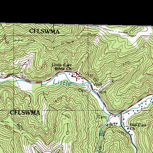 Topographic Map of Little Carr Bible School, KY