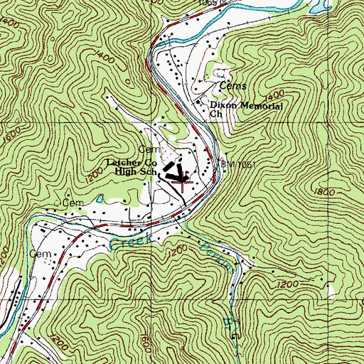 Topographic Map of Letcher County High School, KY
