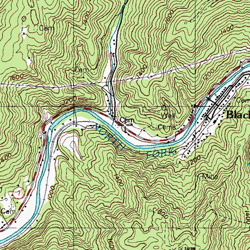 Topographic Map of Dickson Cemetery, KY