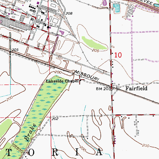 Topographic Map of Lakeside Chapel, AR