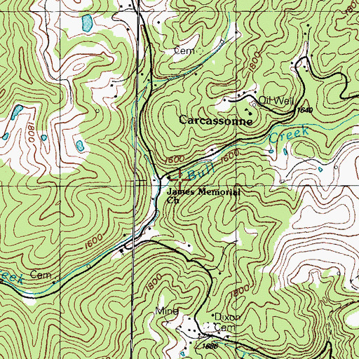 Topographic Map of James Memorial Church, KY