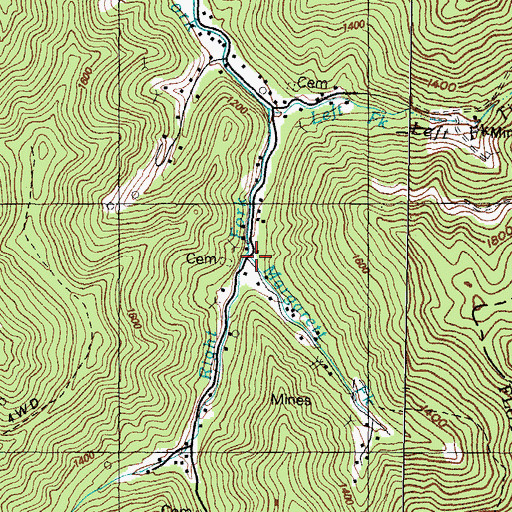 Topographic Map of Margarett Fork, KY