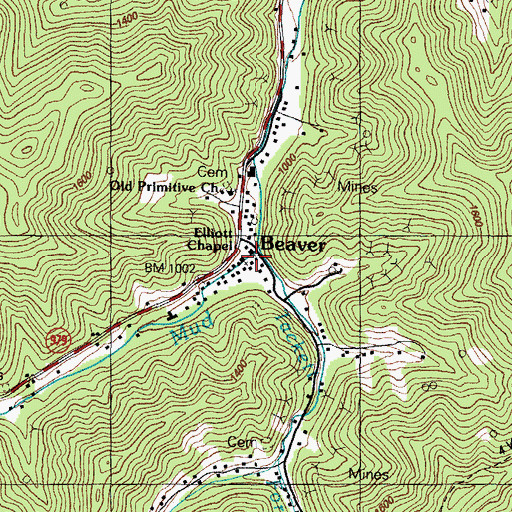 Topographic Map of Elliott Chapel, KY