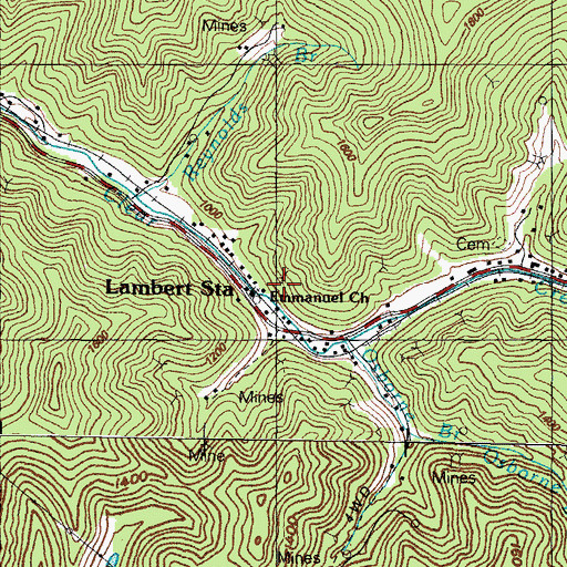 Topographic Map of Emmanuel Full Gospel Church, KY