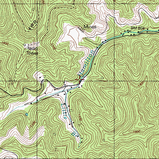 Topographic Map of Zion Church of Old Regular Baptist, KY