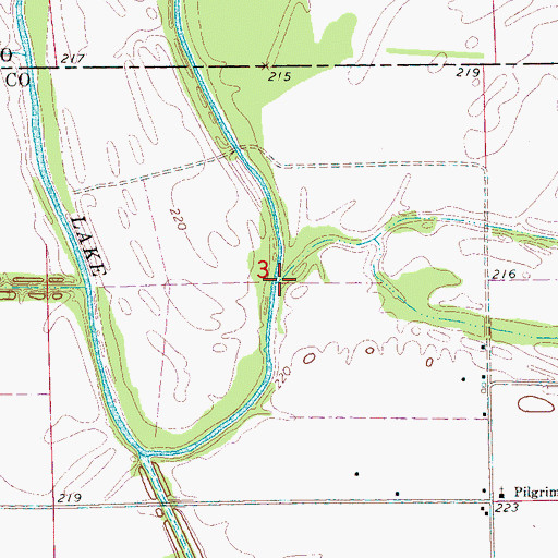 Topographic Map of Lamb Bayou, AR