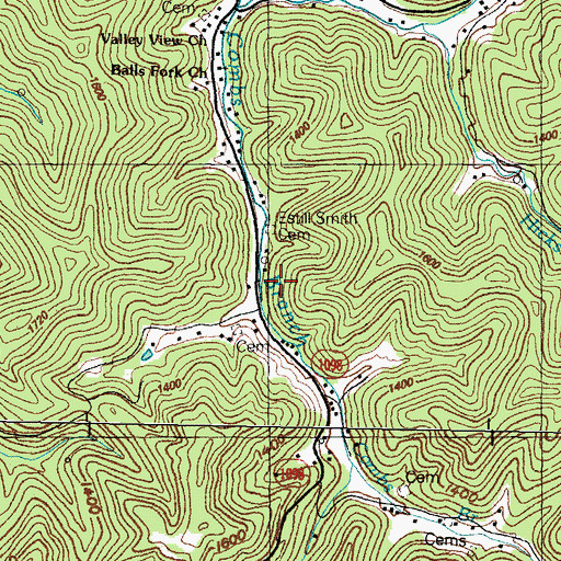 Topographic Map of Estill Smith Cemetery, KY