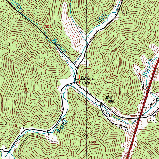 Topographic Map of Bolen Cemetery, KY