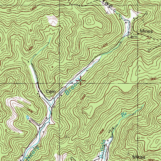Topographic Map of Drew, KY