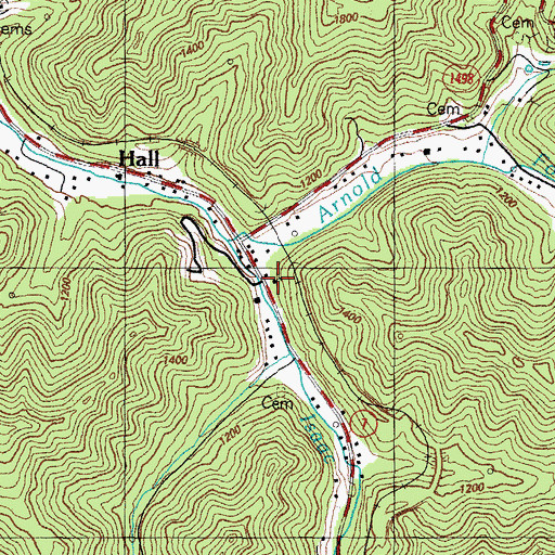 Topographic Map of Rebecca Old Regular Baptist Church, KY