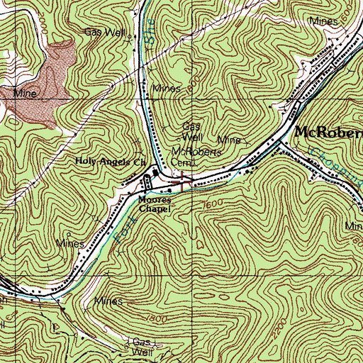 Topographic Map of Holy Angels Catholic Church, KY