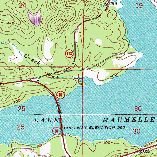 Topographic Map of Lamb Creek, AR