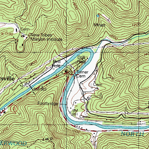 Topographic Map of Turner Cemetery, KY