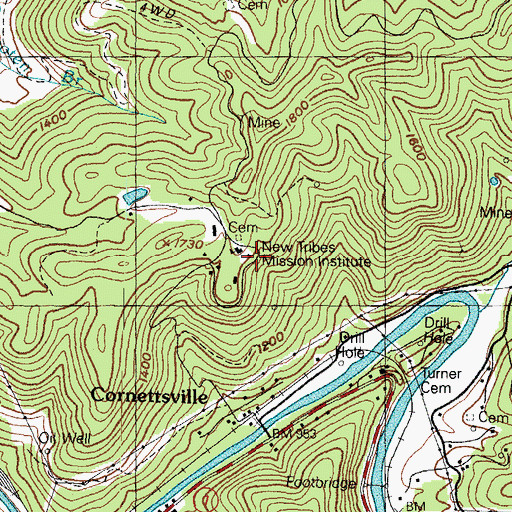 Topographic Map of New Tribes Mission Institute, KY