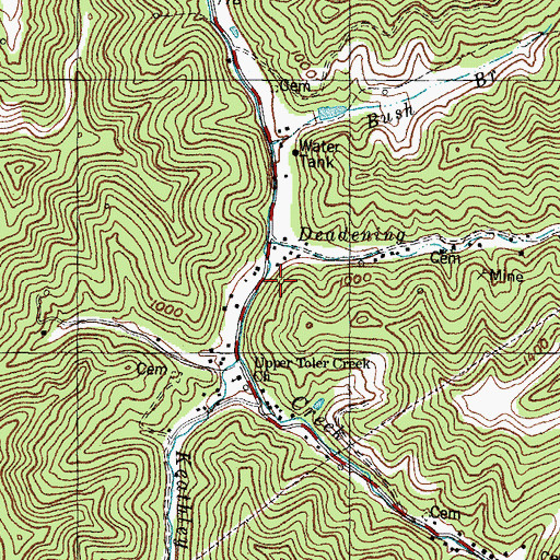 Topographic Map of Upper Toler Creek Church, KY