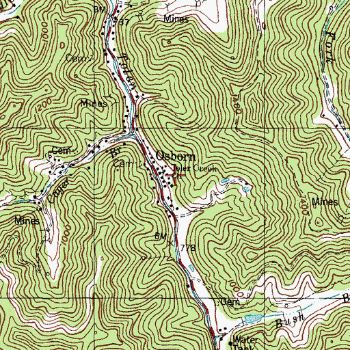 Topographic Map of Toler Creek Church, KY