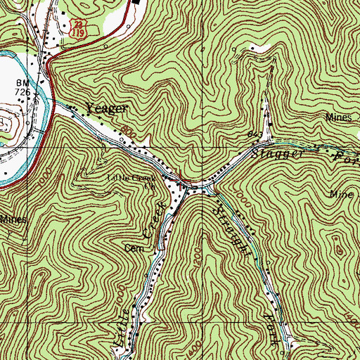 Topographic Map of Little Creek Church, KY