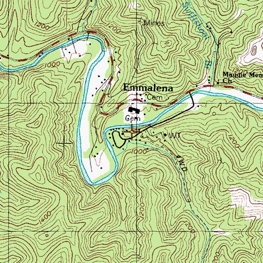 Topographic Map of Scripture Memory Mountain Mission Church, KY