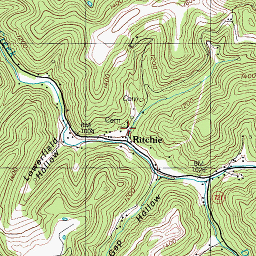 Topographic Map of Clear Creek Free Church, KY