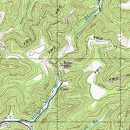Topographic Map of Fuller Cemetery, KY