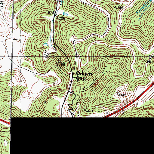 Topographic Map of Odgen Gap, KY