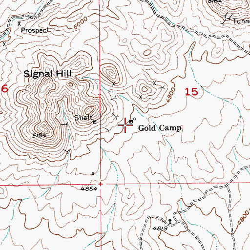 Topographic Map of Gold Camp, AZ