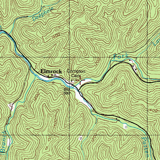 Topographic Map of Compton Cemetery, KY