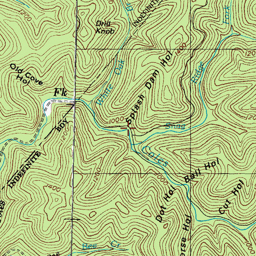 Topographic Map of Splash Dam Hollow, KY